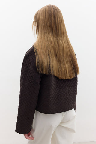 Quilted Velvet Jacket Brown