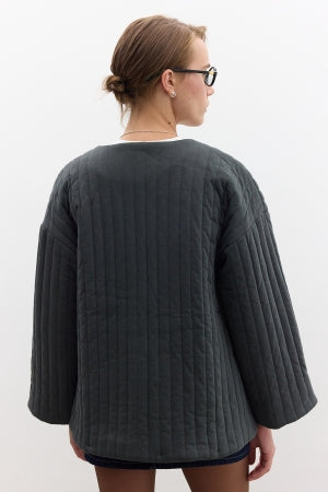 Quilted Belted Jacket Anthracite