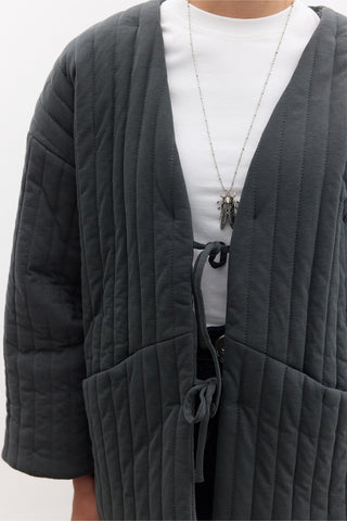 Quilted Belted Jacket Anthracite