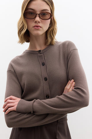 Soft Knit Cardigan Mink