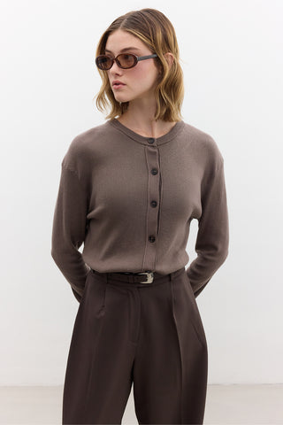 Soft Knit Cardigan Mink
