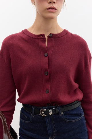 Soft Knit Cardigan Burgundy