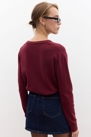 Soft Knit Cardigan Burgundy