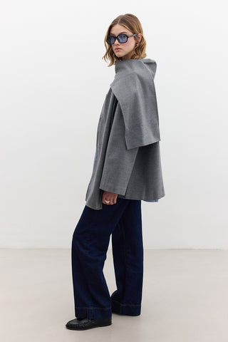 Shawl Collar Cachet Coat Grey