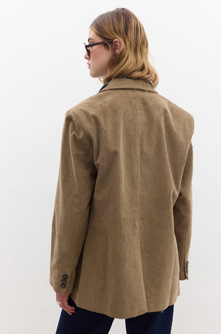 Ribbed Velvet Blazer Camel