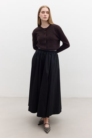 Soft Knit Cardigan Dark Brown