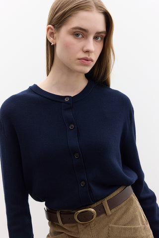 Soft Knit Cardigan Navy Blue