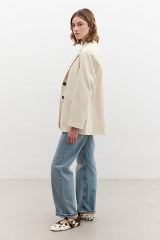 Klasik Düğmeli Blazer Vanilya