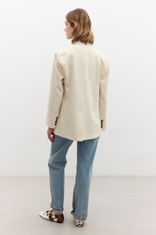 Klasik Düğmeli Blazer Vanilya