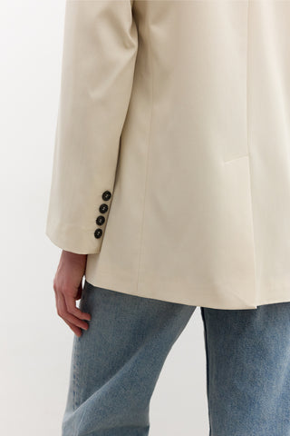 Klasik Düğmeli Blazer Vanilya