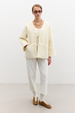 Quilted Belted Jacket Vanilla