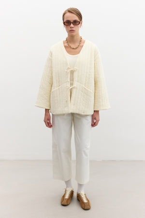 Quilted Belted Jacket Vanilla