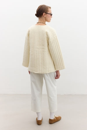 Quilted Belted Jacket Vanilla