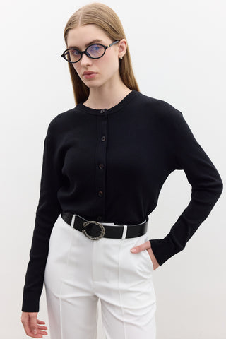 Soft Knit Cardigan Black