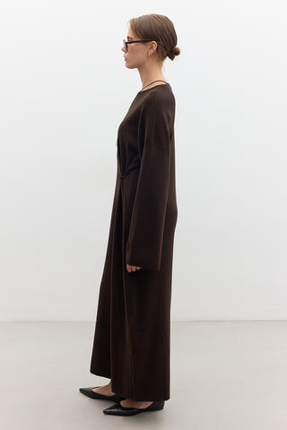 Tie Knit Dress Brown