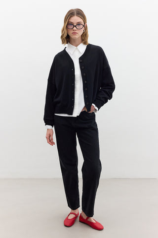 Oversized Soft Knit Cardigan Black