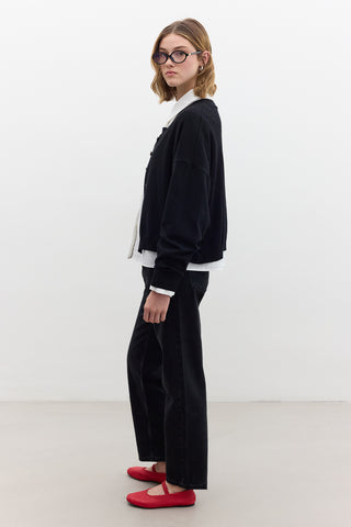 Oversized Soft Knit Cardigan Black