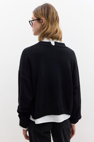 Oversized Soft Knit Cardigan Black