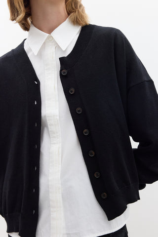 Oversized Soft Knit Cardigan Black