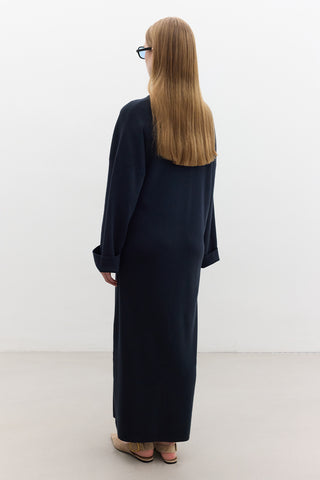 Tie Knit Dress Navy Blue