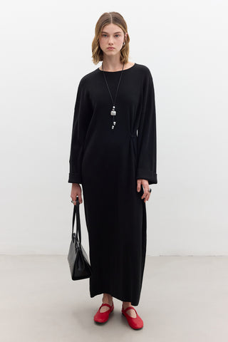 Tie Knit Dress Black
