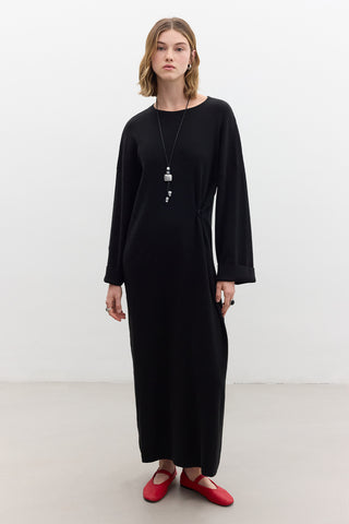 Tie Knit Dress Black