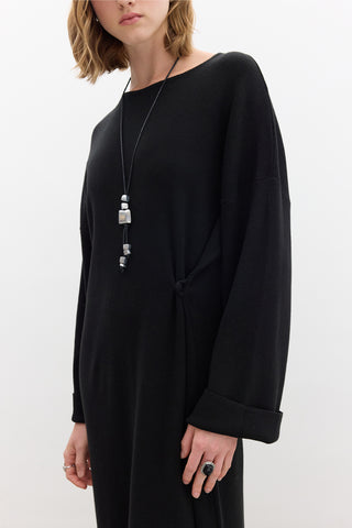 Tie Knit Dress Black
