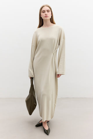 Tie Knit Dress Beige