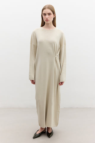 Tie Knit Dress Beige