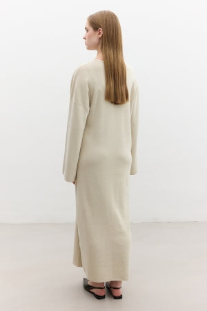 Tie Knit Dress Beige