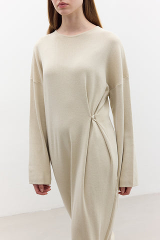 Tie Knit Dress Beige