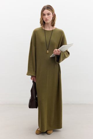 Tie Knit Dress Green