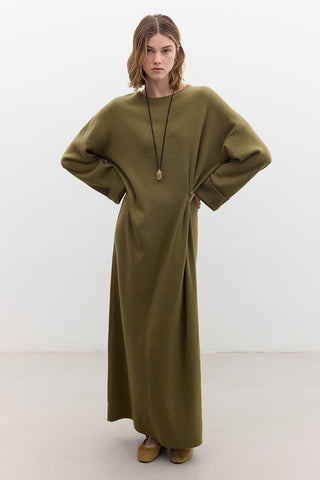 Tie Knit Dress Green