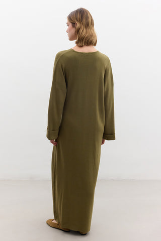 Tie Knit Dress Green