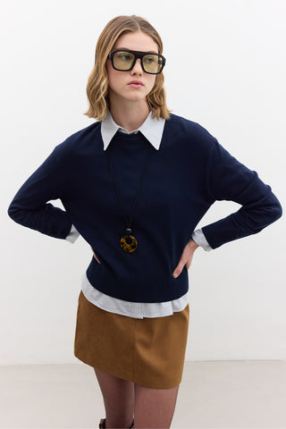 Soft Knit Sweater Navy Blue