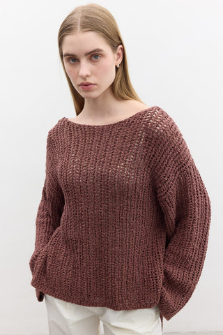 Open-Knit Sweater Dusty Rose