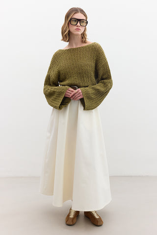 Open-Knit Sweater Green