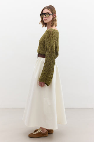 Open-Knit Sweater Green
