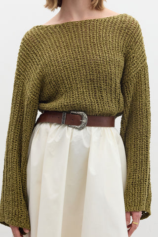 Cowboy Buckle Belt Brown