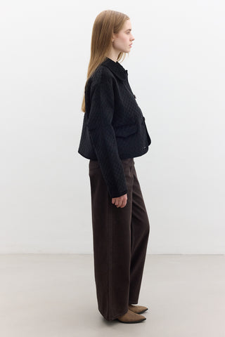 Quilted Velvet Jacket Black