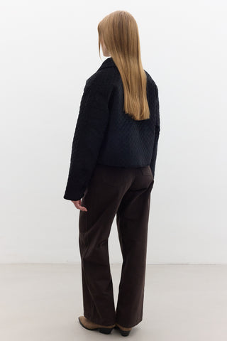 Quilted Velvet Jacket Black