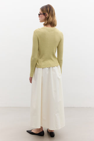 Small Button Knit Cardigan Yellow