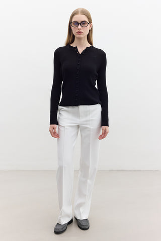 Small Button Knit Cardigan Black