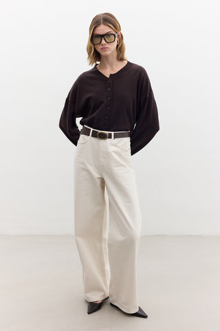 Gabardin Bol Pantolon Bej