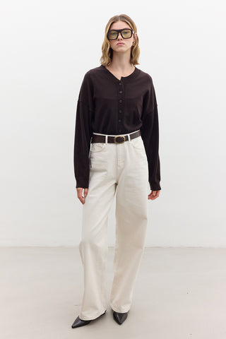 Gabardine Baggy Trousers Beige