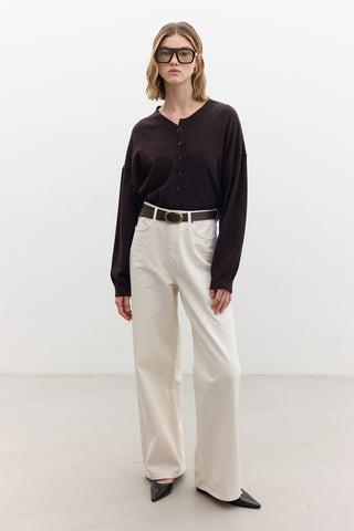 Gabardine Baggy Trousers Beige