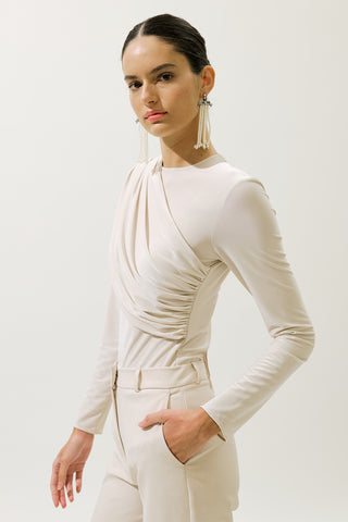 Blouse With Cape Detail Pearl