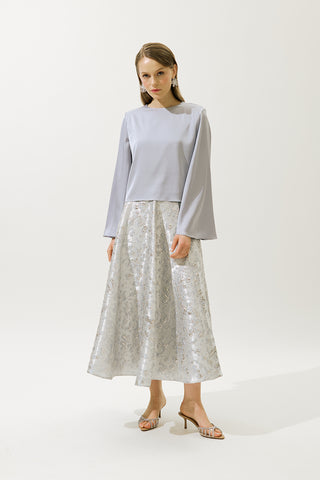 Satin Wide Sleeve Blouse Lilac