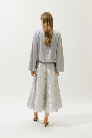 Satin Wide Sleeve Blouse Lilac