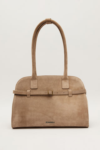 Belted Faux Leather Bag Mink